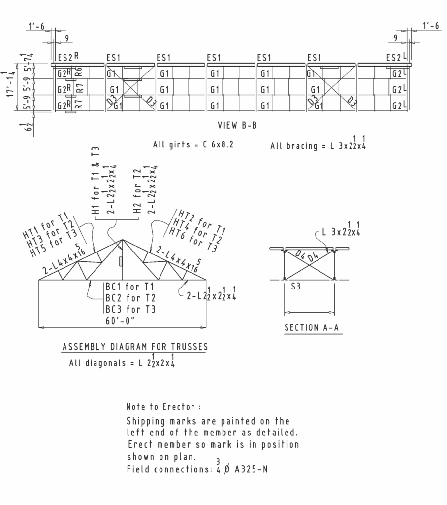 Example of erection drawing